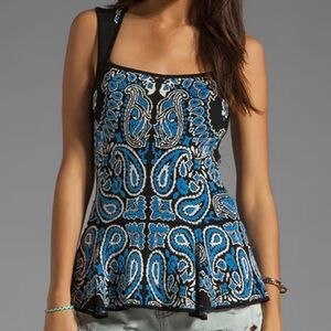 Torn by Ronny Kobo Chloe Bandana Peplum Top